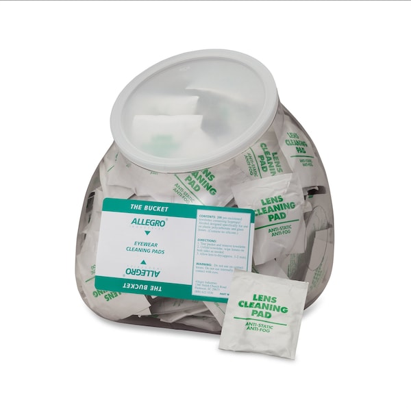 Allegro Industries Eyewear Cleaning Wipes Bucket, PK200 - 0350-20