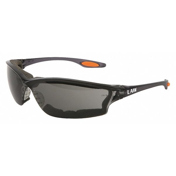 Mcr Safety Law 3, Safety Glasses Anti-Fog &  Anti-Scratch, Gray Lens, Frameless, Wraparound - LW312AF