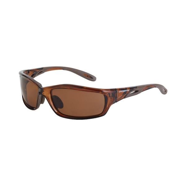 Crossfire Infinity, Safety Glasses Anti-Scratch, Polarized, HD Brown POL Lens - 21126