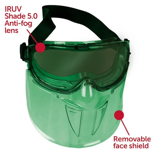 Kleenguard Safety Goggle, Anti-Fog, IRUV Shade 5 Lens, D3 ANSI/Dust Splash Rating, Indirect Venting, Universal - 18633