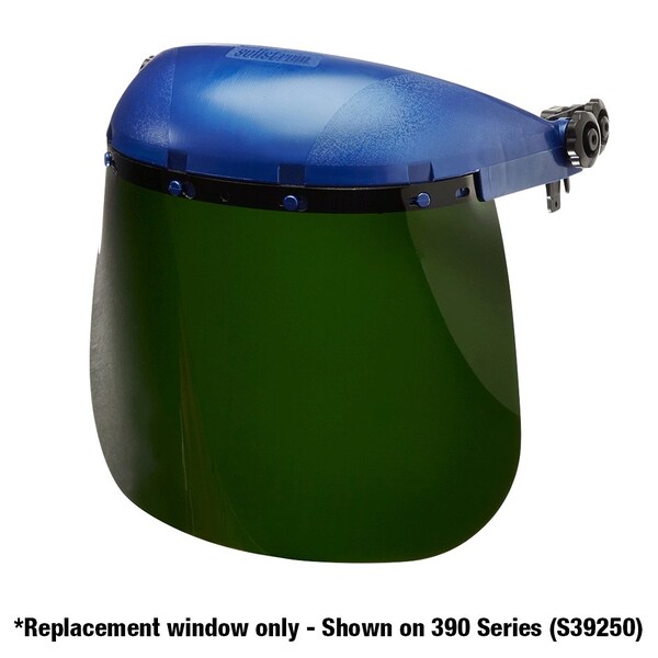 Sellstrom 390 Premium Series Single Crown Face Shields Window, Acetate, 8 in x 12 in x .060 in, Uncoated, Shade 5 IR - S35050