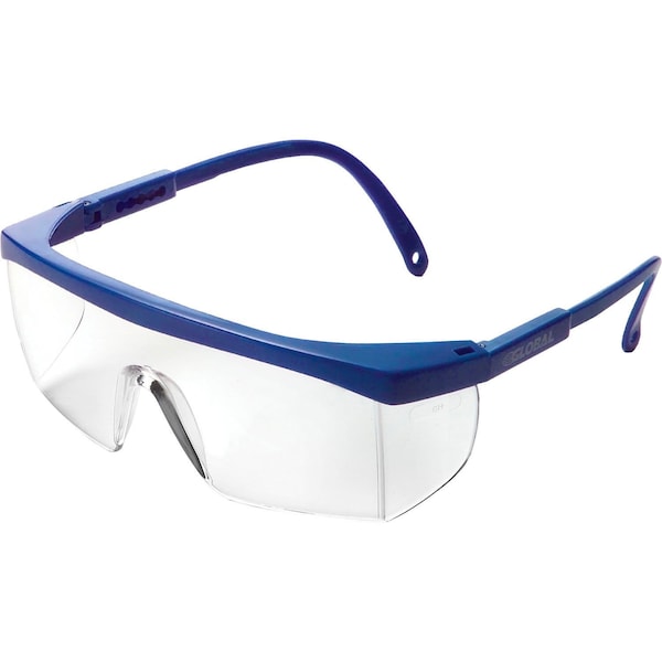 Global Industrial Half Frame Safety Glasses, Brow Guard & Side Shields, Anti-Fog, Clear Lens - 708395CL