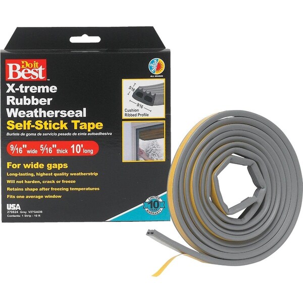 Cinta de sellado ancha gris de 9/16 pulg. x 10 pies para clima - V27GADB