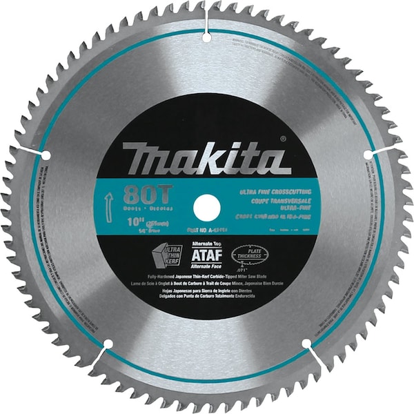 Makita Micro-Polished Miter Saw Blade 10", 80T - A-93681