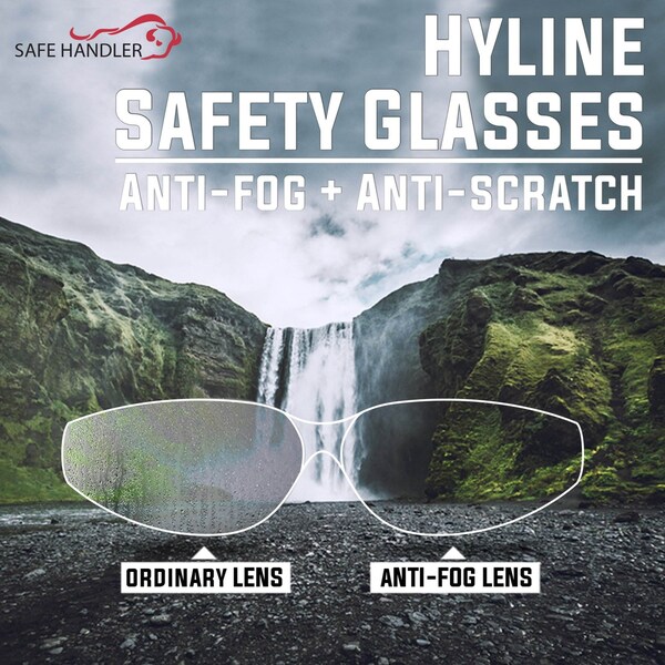 Bison Life Hyline-Clear, Safety Glasses Anti-Fog &  Anti-Scratch, Clear Lens, Wraparound - SH-HYSG-CLLCLT-MS10-1