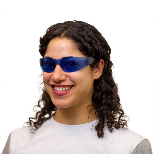 Bison Life Keystone, Safety Glasses Anti-Scratch, Blue & Black Lens, 12 PK - BL-KSSG1-CLBT-BLBK-12