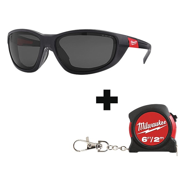 Milwaukee Tool Safety Glasses Anti-Fog &  Anti-Scratch, Smoke Lens, Full-Frame, Wraparound - 48-73-2046, 48-22-5506