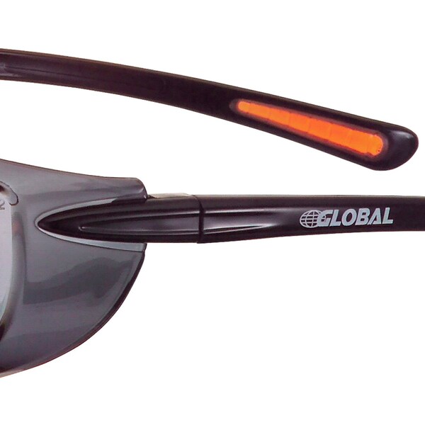 Global Industrial Frameless Safety Glasses, Side Shields, Anti-Fog, Smoke Lens - 708404SM