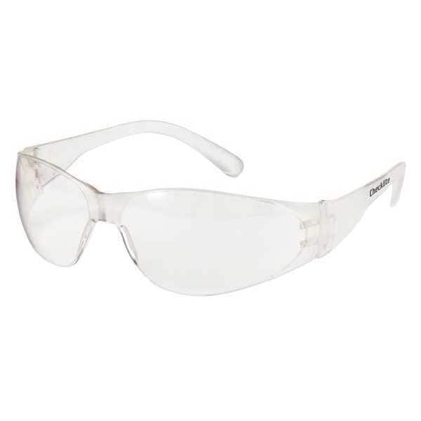 Mcr Safety Checklite, Safety Glasses Uncoated, Clear Lens, Wraparound, Wraparound - 135-CL010