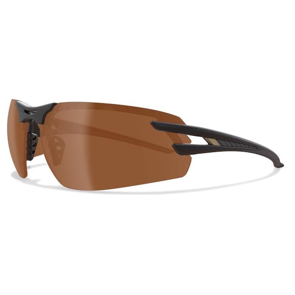 Edge Eyewear Edge Salita Anti-Fog Vapor Shield Safety Glasses Copper Lens Black Frame 1 pk - SL115VS-SL