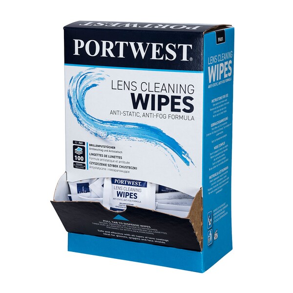 Portwest Lens Cleaning Towelettes, PK100 - PA01