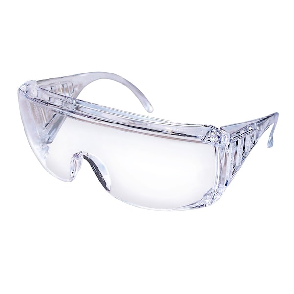 Mcr Safety Glasses, 98 Series Clear Lens Uncoated, Dispensor, 12PK - 9800D