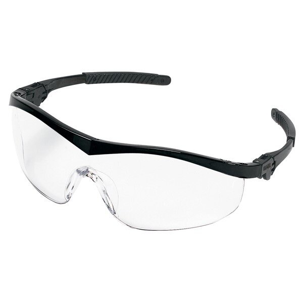 Mcr Safety ST1 Series Safety Glasses, Clear Lens, Nylon Black Temple - ST110AF