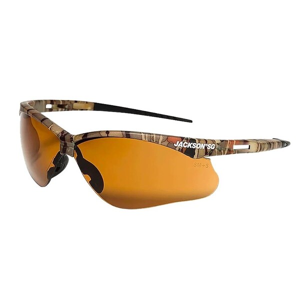Jackson Safety Safety Glasses Anti-Scratch, Bronze Lens, Half-Frame - 50014