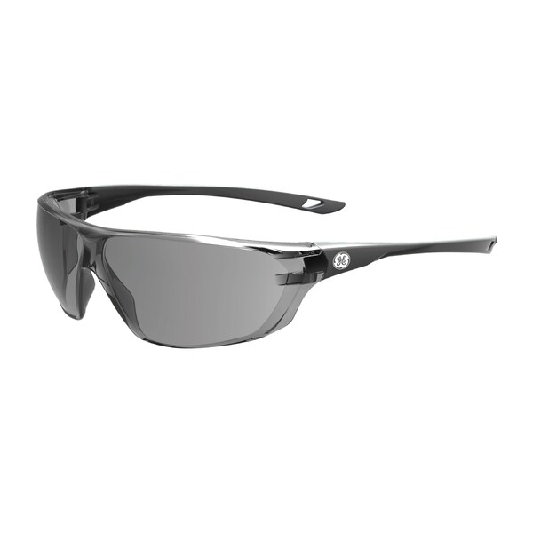 Ge Safety Glasses, Smoke Anti-Fog &  Anti-Scratch Lens, Polycarbonate, Gray - GE203SAF