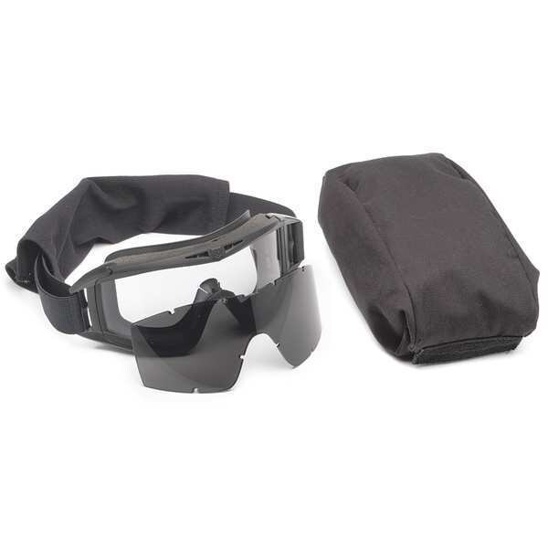 Revision Military Tactical Goggles Kit, Anti-Fog, Scratch-Resistant, Clear, Gray Lens, Indirect Venting, Universal - 4-0308-0016