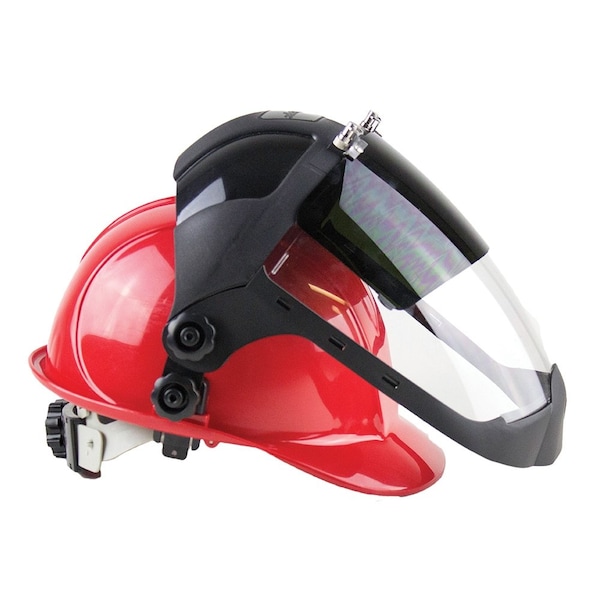 Sellstrom DP4 Series Face Shield, Chin Guard, Universal Adapter, Polycarbonate, Clear, Anti-Fog, Flip-up Shade 5 IR Visor - S32252