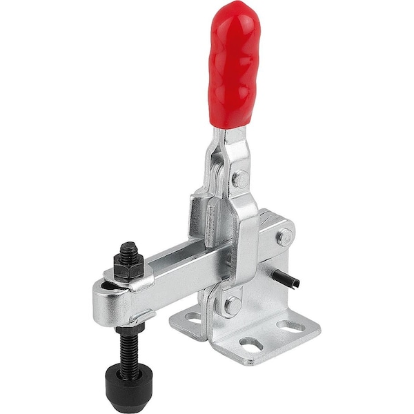 Kipp Toggle Clamp Vertical Std, Horizontal Foot F2=1000, Adjustable Clamping Spind M05X35, Steel Electro - K1255.010001