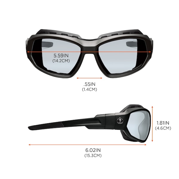 Ergodyne Safety Goggles, Indoor/Outdoor Anti-Fog Lens, Matte Black Frame - LOKI-AFAS