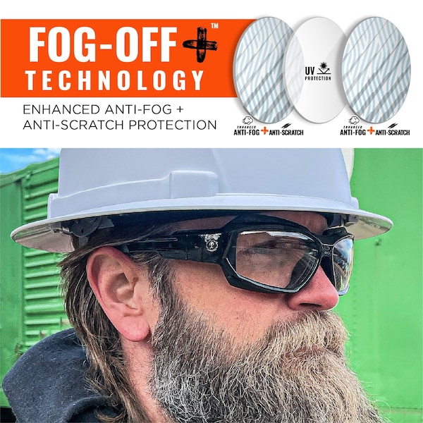 Ergodyne Safety Goggles, Indoor/Outdoor Anti-Fog Lens, Matte Black Frame - LOKI-AFAS