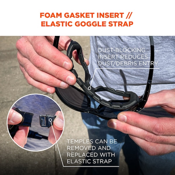 Ergodyne Safety Goggles, Indoor/Outdoor Anti-Fog Lens, Matte Black Frame - LOKI-AFAS