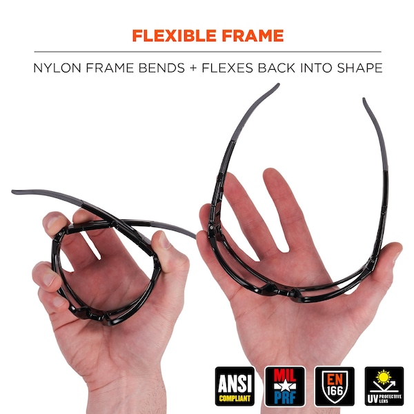 Ergodyne Safety Goggles, Indoor/Outdoor Anti-Fog Lens, Matte Black Frame - LOKI-AFAS