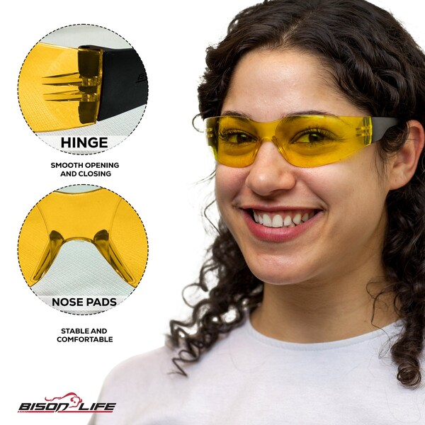 Safe Handler Yellow Anti-Scratch Lens, Polycarbonate, Black - BLSH-ESCR-CLBT-SG4Y-12