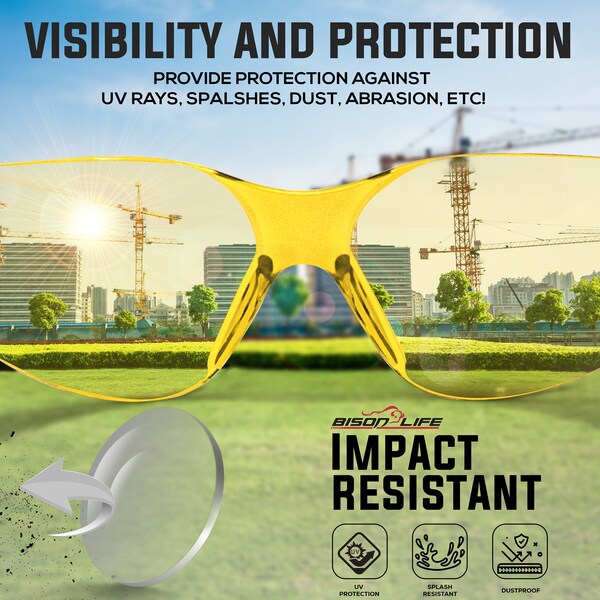 Safe Handler Yellow Anti-Scratch Lens, Polycarbonate, Black - BLSH-ESCR-CLBT-SG4Y-12