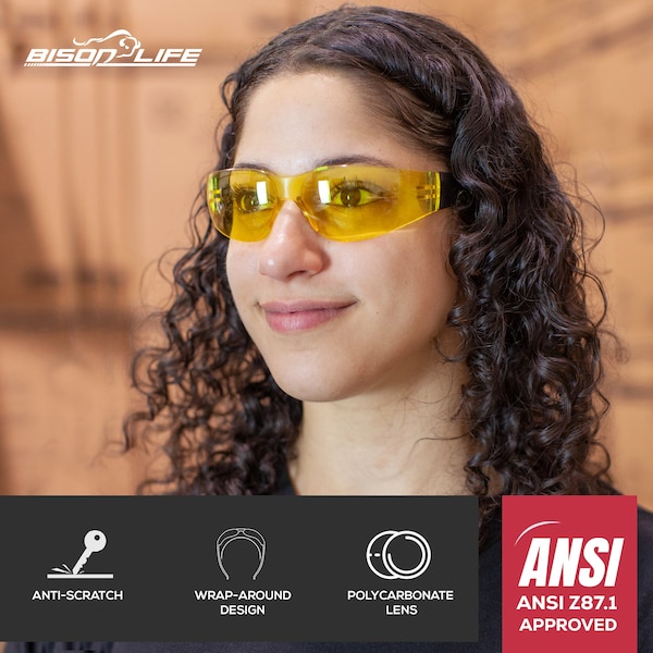Safe Handler Yellow Anti-Scratch Lens, Polycarbonate, Black - BLSH-ESCR-CLBT-SG4Y-12