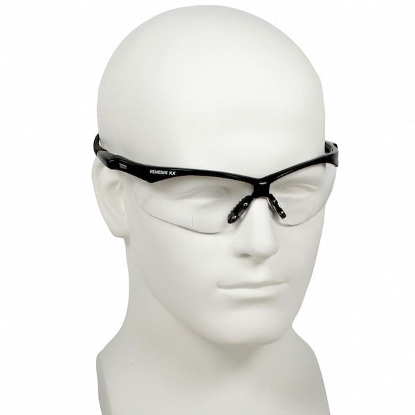 Kleenguard Nemesis Rx Readers Prescription Safety Glasses, Diopter Strength: +1.50, Black Frame, Clear Lens - 28621