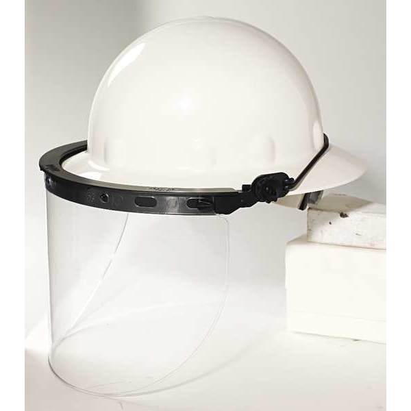 Fibre-Metal By Honeywell Face Shield Bracket, Thermoplastic, Fits Most Brim Hard Hats, Dielectric, Black - FM71
