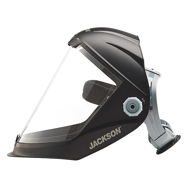 Jackson Safety Maxview Faceshield Assembly, Polycardonate Visor, Clear Uncoated Lens, Ratchet Suspension, Black - 14200