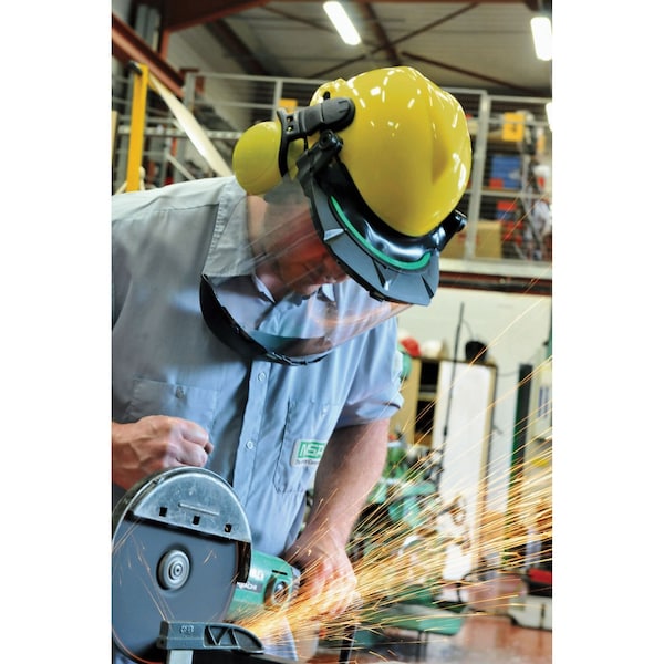Msa Safety V-Gard Faceshield Frame, Dielectric Protection, Debris Control/Frame, For MSA Slotted Caps, Black - 10115730
