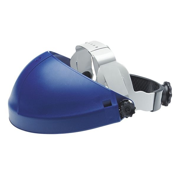 3M Single Crown Headgear for Faceshield, Thermoplastic, Dielectric Protection, Ratchet, Blue - 82501-00000