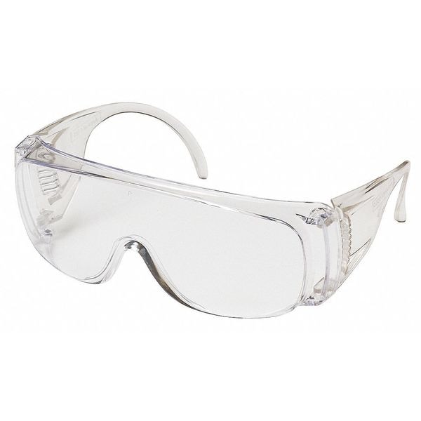 Pyramex Solo Safety Glasses, OTG, Anti-Scratch, Universal, Clear Frame, Clear Lens - S510S