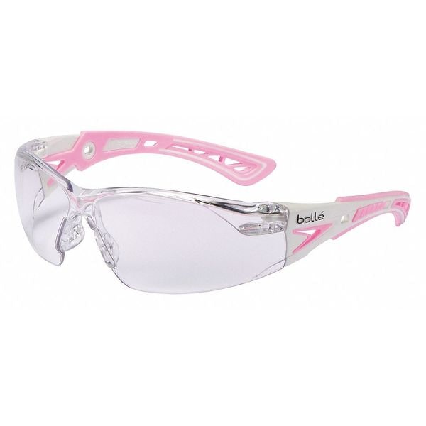 Bolle Safety Rush+, Safety Glasses Anti-Fog, Anti-Static & Anti-Scratch, Clear Lens, Frameless, Wraparound - 40254