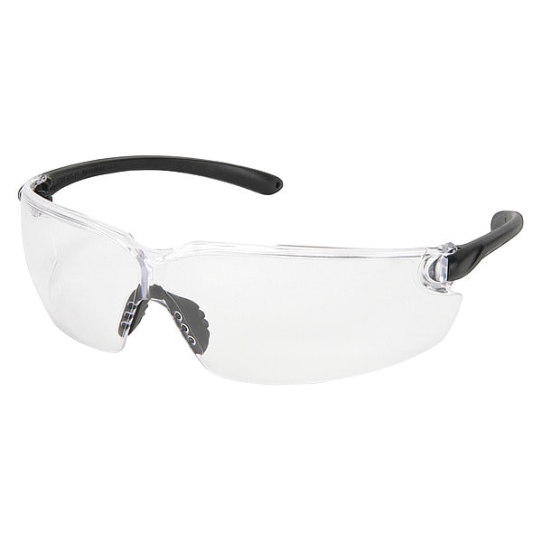 Mcr Safety Safety Glasses, Wraparound Frame, Frameless, Uncoated, Clear Lens, Polycarbonate, Universal - BL010