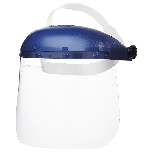 Sellstrom 390 Series Face Shield, Single Crown, 8 inX16 inX0.040 in, Clear, Polycarbonate, Uncoated - S39020