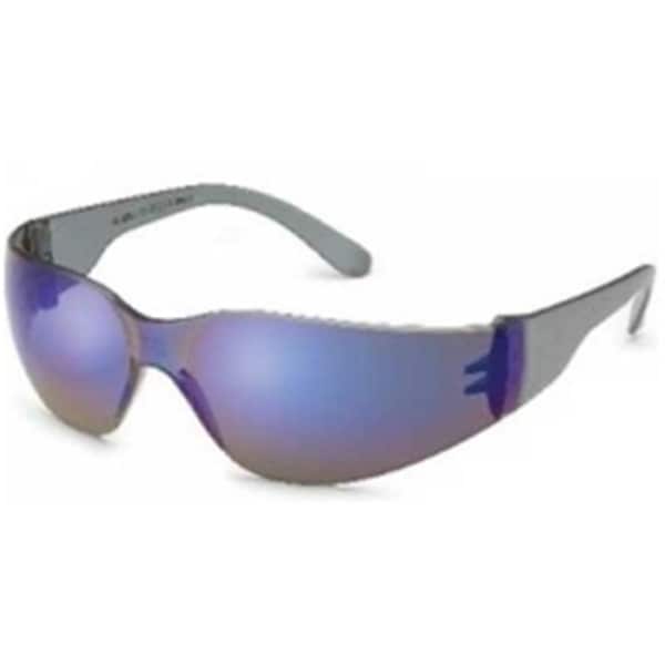 Exotic Starlite Safety Glasses Grey Temple Blue Mirror Lens - EX324749