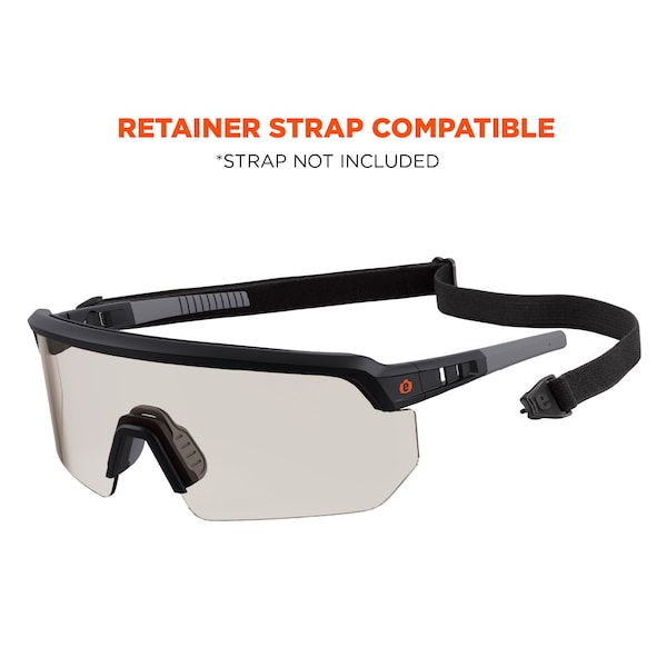 Ergodyne Safety Sunglasses, Indoor/Outdoor Matte Black Frame - AEGIR-IO
