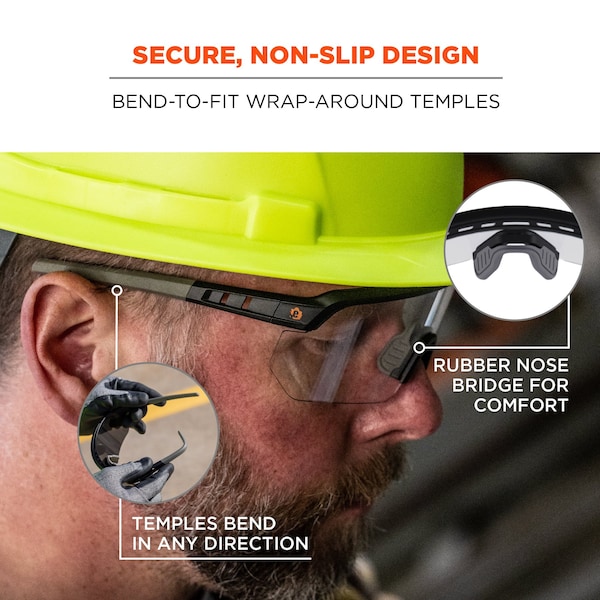 Ergodyne Safety Sunglasses, Indoor/Outdoor Matte Black Frame - AEGIR-IO