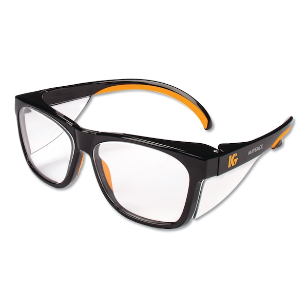 Kleenguard Maverick Safety Glasses, Black/Orange, Polycarbonate Frame, 12PK - 49312