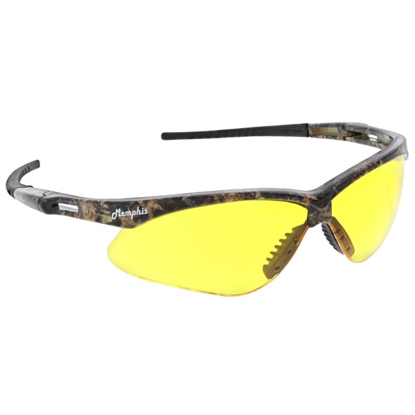 Mcr Safety Glasses, Memphis MP1 Mossy Oak Frame, Amber UV-AF, 12PK - MOMP114AF