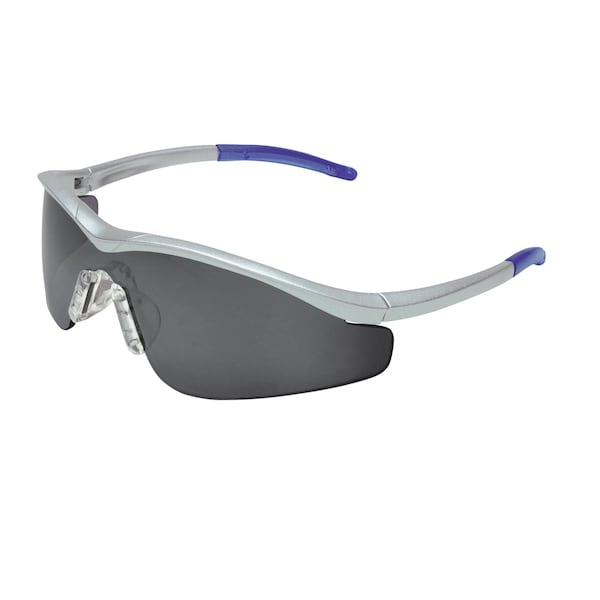 Mcr Safety Glasses, T1 Steel Frame, Gray UV-AF Lens, 12PK - T1142AF