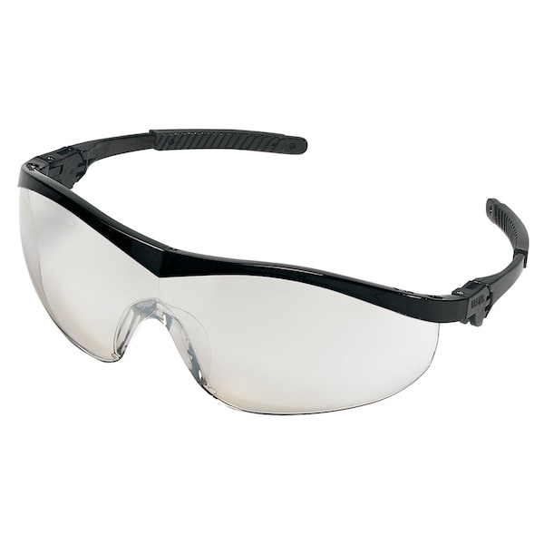 Mcr Safety Glasses, ST1 Black Frame, I/O Clear Mirror Lens, 12PK - ST119