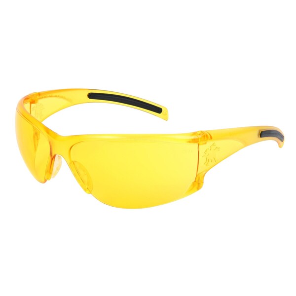 Mcr Safety Glasses, HK1 Amber Lens, 12PK - HK114