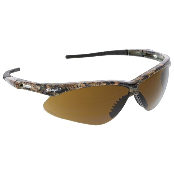 Mcr Safety Glasses, Memphis MP1 Mossy Oak Frame, Brown, 12PK - MOMP11B