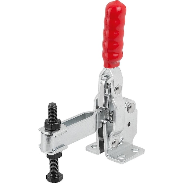 Kipp Toggle Clamp Vertical Std, Horizontal Foot F2=2400, Adjustable Clamping Spind M08X63, Steel Electro - K1255.002400