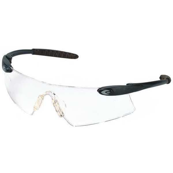 Condor Safety Glasses, Persuader Series, Anti-Scratch, Frameless, Black Arm, Clear Lens - 4EY98
