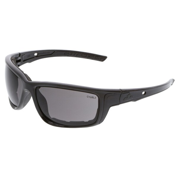 Mcr Safety Glasses, Swagger SR5 Charcoal Frame, Gray UV-AF, 12PK - SR512AF